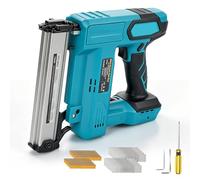 18GA - Clavadora y grapadora inalámbrica compatible con Makita 18V, pistola de clavos sin escobillas con 1000 clavos y 1000 grapas para mejoras del hogar, carpintería, tapicería (azul)