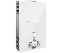 18L Calentador de Agua a Gas LPG Calentador de Agua a Gas Butano 36KW Calentador de Agua de Gas Licuado de Petróleo sin Tanque,para Baño/Cocina/Autocaravana/Camping/Al Aire Libre etc. (18L(blanco))