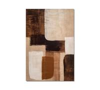18meng Art Lienzo Abstracto Beige Marrón Minimalista Geométrico Lienzo Cuadros Pared Grandes XXL Moderno Salón Cocina Impresión Impresión Póster Decoración Pared Cuadros 120 x 70 cm Sin Marco
