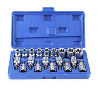 19 unids/set 1/2in Drive Star Kit de puntas con casquillo hexagonal tipo E macho hembra herramienta de reparación de automóviles