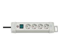 Brennenstuhl Premium-Line regleta de enchufes con 4 Tomas de Corriente (Cable de 1,8m, con Interruptor, montable, Fabricado en Alemania) Gris