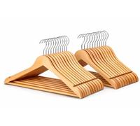 1ABOVE 20 Unidades de Madera marrón Fuerte, Hechas de Madera Natural y Barra Antideslizante para Pantalones, Perchas para Abrigos, Muescas Fuertes en los Hombros