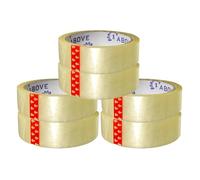 1ABOVE 6 rollos de cinta de celofán para embalaje, 24 mm x 40 m, cinta adhesiva transparente fuerte, ideal para envolver regalos, hogar u oficina, cinta transparente de papelería