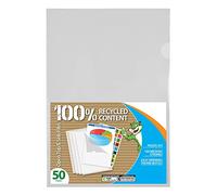 1Above Paquete de 50 fundas de plástico transparente A4 de 100 micras, parte superior abierta y lateral, para presentación de proyectos, corte al ras (1)