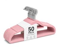 1ABOVE Paquete de 50 Perchas de Terciopelo Antideslizantes (44 cm), Perchas de Terciopelo Resistentes con Barra de Corbata, Ganchos giratorios de 360°, Ahorro de Espacio, Resistentes