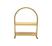 1M2nO3pK Soporte para pasteles Soporte de exhibición Metal for pastel y postre, plato, fiesta boda, arco for magdalenas, soporte dorado, 2 niveles Soportes para magdalenas