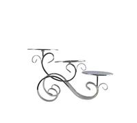 1M2nO3pK Soporte para pasteles Soporte de tres niveles for tartas, metal, for postres, cupcakes, platos boda, vajilla for fiestas, expositor Soportes para magdalenas(Silver)