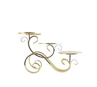 1M2nO3pK Soporte para pasteles Soporte de tres niveles for tartas, metal, for postres, cupcakes, platos boda, vajilla for fiestas, expositor Soportes para magdalenas(Gold)