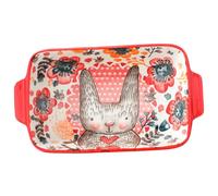 1pc Disco de hornear 8.7x4.8 '' Lindo plato de cacerola de animales Cerámica para hornear con manijas para hornear rectangulares horno de horno ＆ sartén de lasaña para cocinar, cena de pastel 3.