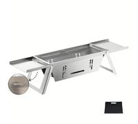 1pc Parrilla de de Acero Inoxidable, Parrilla de Plegable Engrosada para Exteriores, Pequeña Parrilla de Plegable en para Hogar