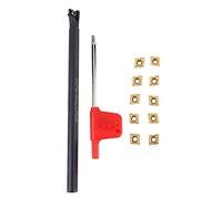 1PCS S10K-SCLCR06 Portaherramientas de Torneado de Torno + 10PCS CCMT060204-HM YBC251 Insertos + 1PCS Llave, Juego de Torno de Herramientas de Torneado de Acero Aleado