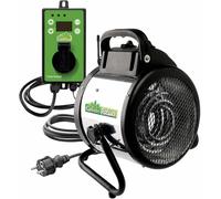 2.0 Calentador eléctrico con ventilador tipo "Palma", 2000 vatios, termostato digital
