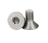 2-5 Uds M6 M8 TA2 Tornillo Hexagonal De Titanio Puro Con Cabeza Conector Avellanado Plano(12mm,M6-5pcs)