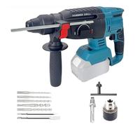 2,6 J Taladro Percutor a Bateria Compatible con Makita 18V, Martillo Perforador 1300W con Empuñadura Antivibración, Martillo Demoledor para Hormigón/Mampostería/Madera/Metal (Batería no Incluida)