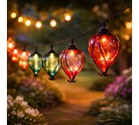 2.7 m Luces Colgantes Solares LED Globo 10 Multicolor Con Sensor Dusk-to-Dawn