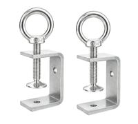 2 abrazaderas C de 100 mm, ajustables, orificios de mandíbula de acero inoxidable, abrazaderas de tornillo pequeñas, terminales de metal, tornillos de sujeción, abrazadera de mesa, M8 M10, abrazadera