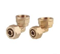 2 accesorios de plástico de aluminio chapado en latón para colector solar, fontanería, intercambiadores de calor HVAC y conexiones de calentador de agua de gas (4 puntos)