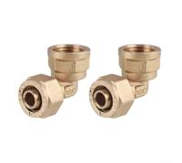 2 accesorios de plástico de aluminio chapado en latón para colector solar, fontanería, intercambiadores de calor HVAC y conexiones de calentador de agua de gas (6 puntos)