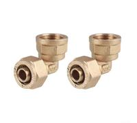 2 accesorios de tubería de plástico de aluminio recubierto de latón para paneles solares de fontanería HVAC condensado drenaje calentador de agua entradas y compresores (6 puntos)