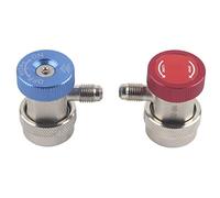 2 adaptadores de acoplador rápido de latón A/C, duradero, para juego de manómetros R134A, accesorio de aire acondicionado para coche