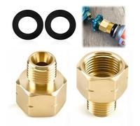 2 adaptadores para bombonas de gas AG1/4 pulgadas IKS a IG3/8 IKS - Latón LPG Gas Adaptador para gasoducto, autocaravana, camping, calentador y hornillo