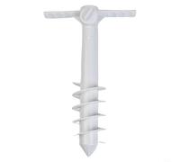 2 anclajes de arena para sombrilla de playa con tornillo de 5 espirales, estaca de suelo resistente para patio, jardín, piscina, se adapta a postes de hasta 40 mm, estaca de plástico ABS negro