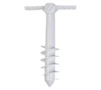 2 anclajes de arena para sombrilla de playa con tornillo de 5 espirales, estaca de tierra resistente para poste de sombrilla de hasta 40 mm, soporte de plástico ABS resistente al viento para jardín
