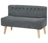 2-Asientos - Sillón de dos plazas - Sofá cama - Sofá convertible - Banco tipo futón - Color gris oscuro, apariencia de lino