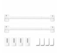 2 barras de barra cortina extensible adhesivas barras extensibles para cortinas de visillo para persiana, tienda, proyectos de bricolaje (70-120 cm, blanco)