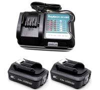 2 baterías BL1021B de 2,0 Ah, Repuesto para Makita batería de 12 V con | 10.8V 12V DC10SB BL1020B BL1015 BL1016 BL1041B BL1040B 197396-9 | HP333DSAP1 DF333DSAE MP100DZ DF031D DF0331D JR103D CP1000
