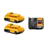 2 baterías de litio de 20 V y 2 Ah con cargador, compatibles con herramientas reemplazables DeWalt DCB184, DCB200, DCF892, DCF845, DCF850, DCF911, DCD800 y DCD805.