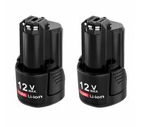 2 baterías de repuesto de 12V y 3,0Ah de iones de litio, compatibles con el sistema de baterías Bosch Professional GBA 12V. Pack doble de baterías para herramientas, con indicador de carga LED