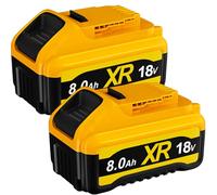 2 baterías de repuesto para Dewalt 18 V 8000 mAh 18 V batería de ion de litio compatible con Dewalt serie DCB182 DCB200 DCB181 DCB183 DCB185 DCB205 con indicador LED para herramientas de batería