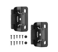 2 bisagras de gabinete de cierre automático superpuestas de 1/2", herrajes de envoltura parcial de acero negro mate(Black)