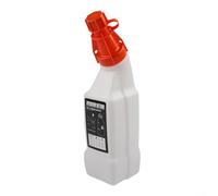 2 botellas de mezcla de 1 litro, recipiente de relación de gas aceite, para cortasetos de motosierra, para soplador de hojas, jarra mezcladora portátil con proporciones de 50: 40: 35: 25: