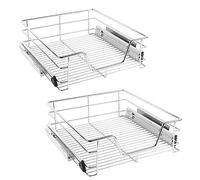 2 cajones telescópicos de 46 cm para los armarios inferiores de la cocina, 2 cajones empotrables con rieles, guías para armario de cocina (46cm)
