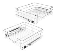 2 cajones telescópicos de 56 cm para los armarios inferiores de la cocina, 2 cajones empotrables con rieles, guías para armario de cocina (56 cm)