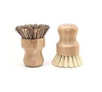 2 cepillos de palma para ollas, cepillo de bambú para fregar natural, cerdas de coco, cepillos, kit de limpieza para limpiar ollas, sartenes, fregadero de cocina (palma+sisal)