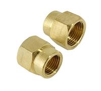 2 Conectores de Grifo de Latón Recto Reductor Hexagonal Adaptador de Tubo de Rosca BSP para Manguera (1/4 Pulgadas a 1/2 Pulgada Hembra)