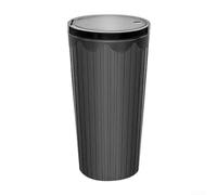2 cubos de basura para vehículos con tapa con resorte para mini coches, portavasos, bolsillo de puerta y almacenamiento en el asiento trasero (1 negro)