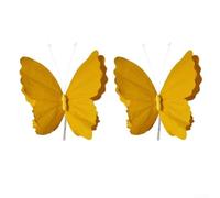 2 decoraciones de mariposa de papel 3D grandes para colgar en el jardín, suministros de fiesta para niñas, cumpleaños, baby shower, telón de fondo de pared, adorno floral de primavera, adorno de