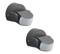 2 detectores de movimiento Octaplex, articulados, con grado de protección IP65, sensor infrarrojo de 180° con protección contra falsas alarmas, color antracita