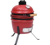 2 en 1 Barbacoa ahumadora Kamado de cerámica rojo 56 cm