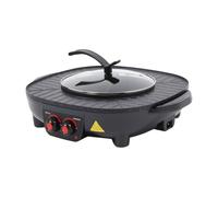 2 en 1 Barbacoa Eléctrica y Olla Caliente, Parrilla Multifuncional sin Humo para Interiores con Temperatura Ajustable, Para BBQ Coreano, Fondue, Shabu-Shabu, Cocina para Fiestas Familiares