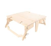 2 en 1 de la Mesa de Picnic Plegable de Madera Al Aire Libre con el Tenedor de la Copa de Vino para Las Comidas Campestres Familiares (Grano de Madera)