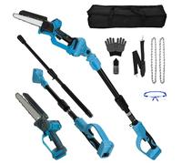 2-en-1 Motosierra Eléctrica de Pértiga Telescópica para Makita, 6 Pulgadas Mini Motosierra Bateria Sierra Electrica Podar Arboles con telescópico, altura de trabajo de 4,5 m(No Batería)