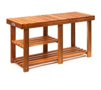2 en 1 Zapatero y banco madera de acacia 87x28x45cm