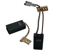 2 escobillas de carbón para motor de carbón para DeWalt D 25405 KA martillo cincelador 6,1 x 12,2 x 22,5 mm 1617014144 con cable de servicio
