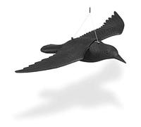2 Figuras de espantapájaros para ahuyentar Palomas, Cuervo Volador para ahuyentar Palomas, Figura de jardín, Color Negro