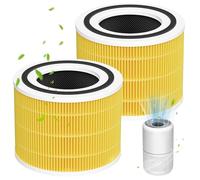 2 filtros de repuesto para purificador de aire Levoit Core 300 / Core 300S - Filtro HEPA 3 en 1 y filtro de carbón activo de alta eficiencia y prefiltro, filtración de 3 niveles, repuesto Core 300-RF